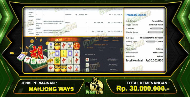 WIN SLOT MAHJONG PETANITOTO