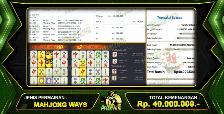 JACKPOT MAHJONG WAYS PETANITOTO
