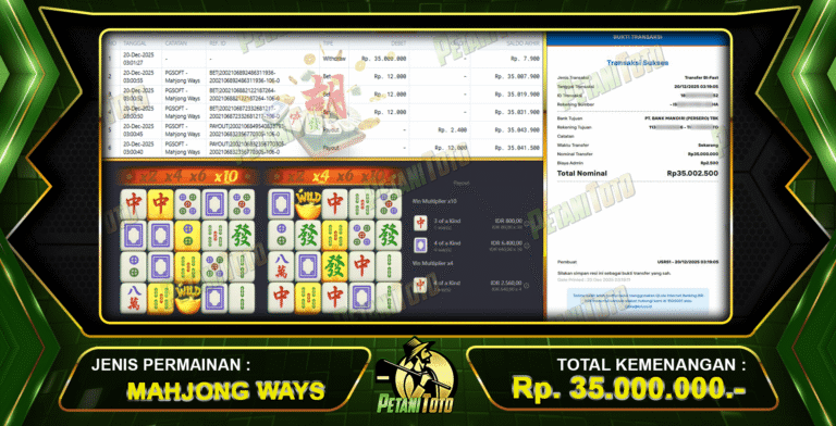 KEMENANGAN BESAR MAHJONG WAYS