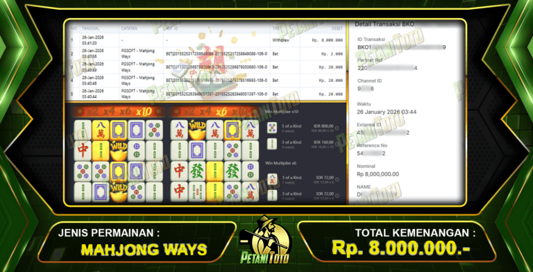 KEMENANGAN BESAR SLOT PETANITOTO