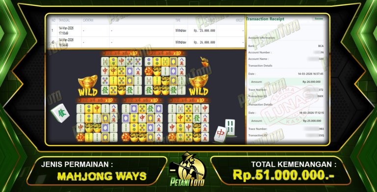 PEMBAYARAN SLOT MAHJONG PETANITOTO