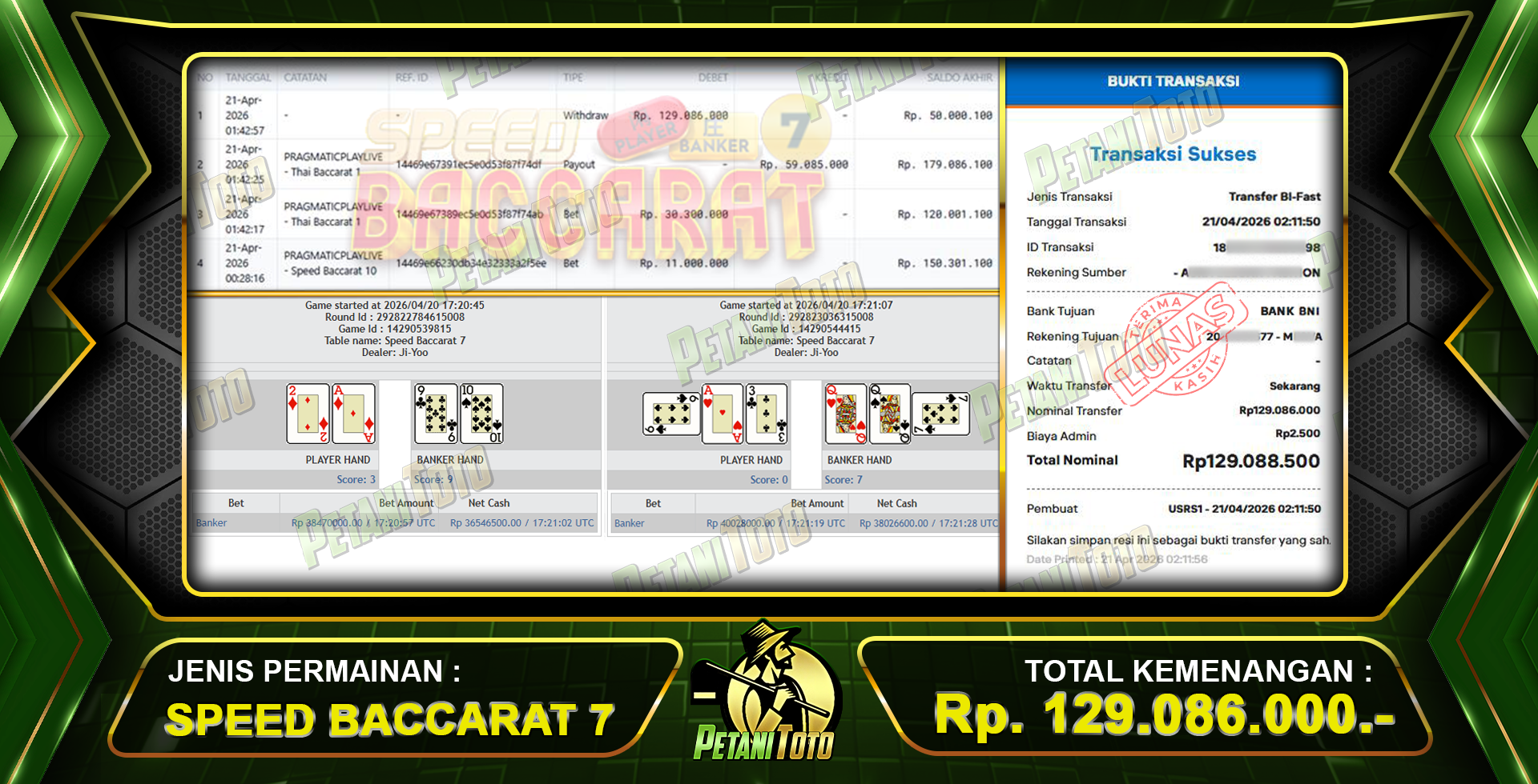 JACKPOT CASINO BACCARAT PETANITOTO 