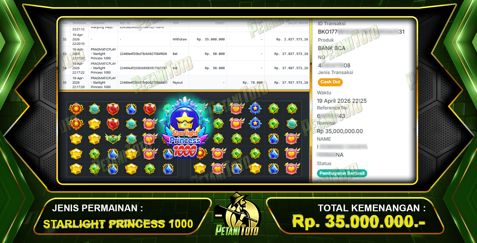 CUAN SLOT STARLIGHT PETANITOTO